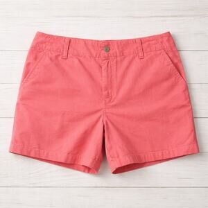 Women’s Sonoma Chino Shorts Size 16 Coral Pink Cotton Summer Casual Flat Front